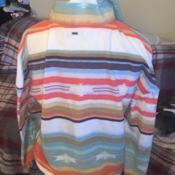 O'Neill Ladies' Half Zip Polar Fleece Aztec midwestern Size Large Stripe Sweater - Picture 5 of 6